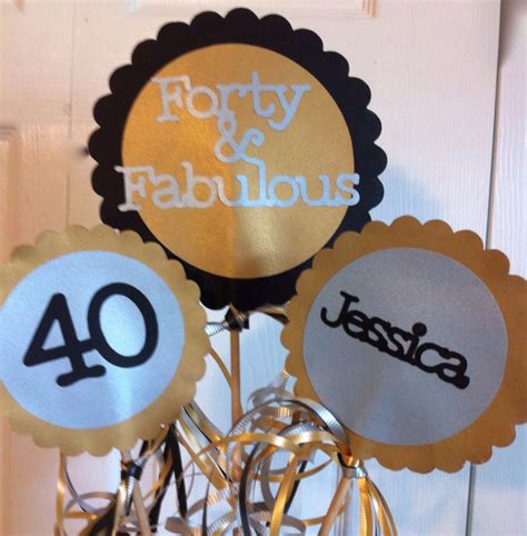 40th Birthday Decorations 3 Piece Centerpiece Sign Set With