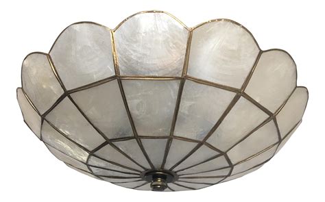 A quick and easy lighting upgrade. Capiz Shell Ceiling Light | Chairish