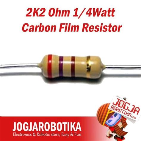 Jual Carbon Film Resistor 2k2 Ohm 025 Watt Di Lapak Jogjarobotika