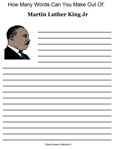 Martin Luther King Jr Activity Sheet
