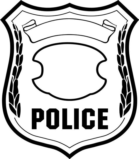 Police Badge Black And White Clipart Kid Clipartix