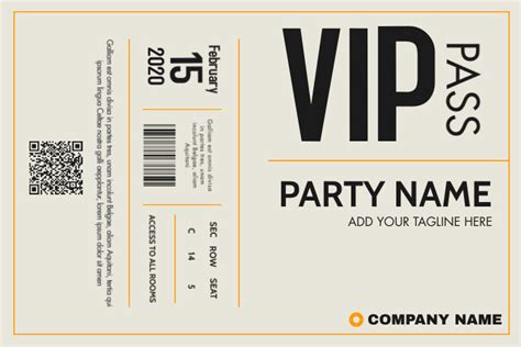 Copy Of Vip Pass Template Design Ticket Postermywall