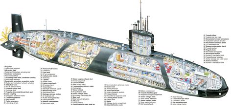 British Trafalgar Class Nuclear Submarine Cutaway 2030 X 978