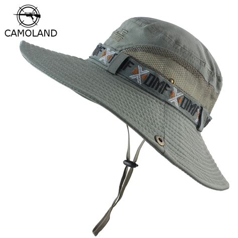 Mens Accessories Outdoor Bucket Hat Wide Brim Military Hats Sun Hat