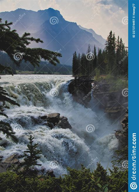 The Waterfalls Section Of Athabasca Falls Jasper Ab Canada Stock Image
