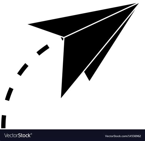 Paper Airplane Creativity Symbolic Silhouette Vector Image