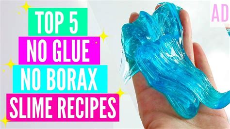 How to make slime with glue, water and salt only! TOP 5 NO GLUE NO BORAX SLIME RECIPES! How To Make Slime Without Glue Or ... | Borax slime recipe ...