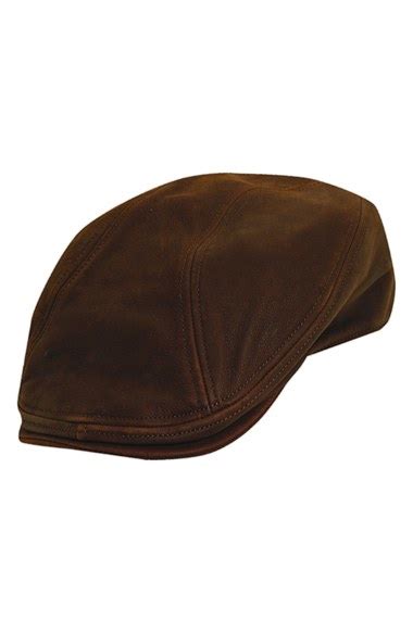 Stetson Leather Driving Cap In Brown For Men Lyst