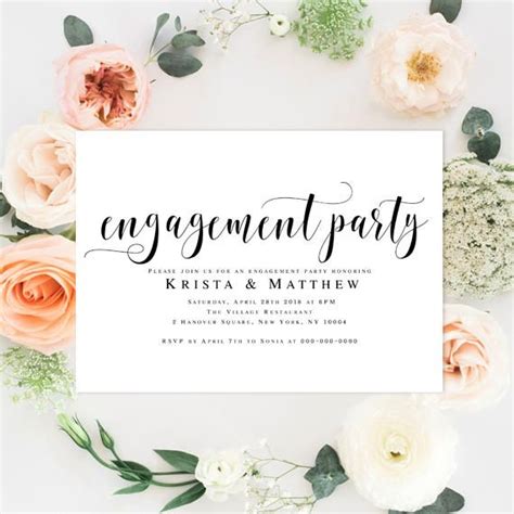 Engagement Party Invitation Printable Engagement Invitation Printable