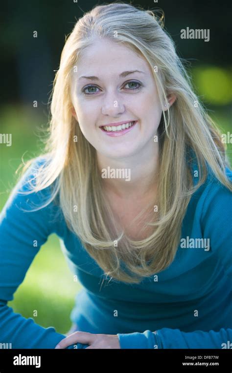 17 Year Old Caucasian Blonde Teenager Stock Photo Alamy