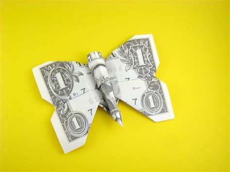 Origami Butterfly From One Dollar Bill Origami Butterfly Dollar