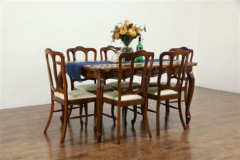 Sold Oak Country French Provincial Vintage Dining Set Table Leaves