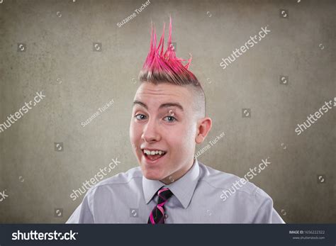Smiling Teen Pink Mohawk Haircut Stock Photo 1656222322 Shutterstock