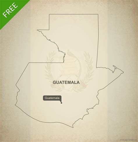 Free Vector Map Of Guatemala Outline One Stop Map
