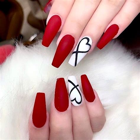 Soulmate Valentines Day Nails Heart Nails Red Nails Long Short Nails