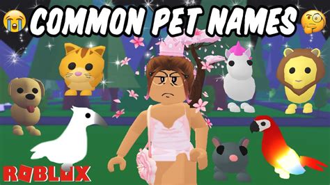 Common Pet Names On Adopt Me Part 1 😭 Youtube