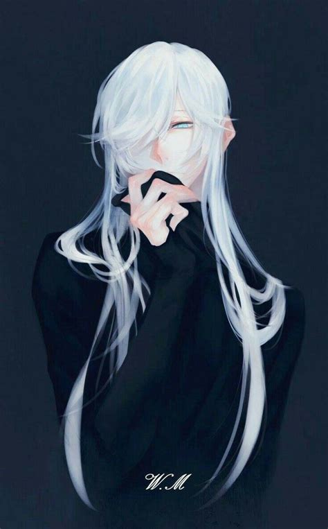 Pin By × × On Как рисовать Anime Boy Long Hair White Hair Anime Guy
