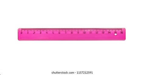 Pink Ruler Plastic Measuring Centimeters Millimeters Stock Photo