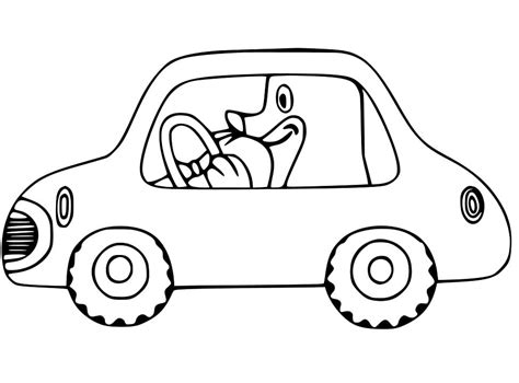 Krtek Driving Car Coloring Page Free Printable Coloring Pages For Kids