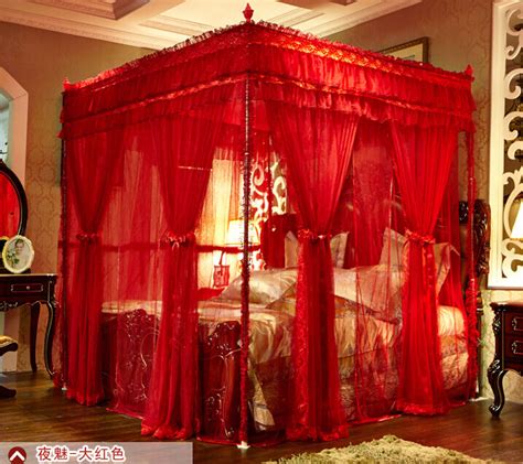 Hot sales on bed drapes canopy.easy ordering & delivery. 8 door bed curtain canopy bracket Mosquito net queen king ...