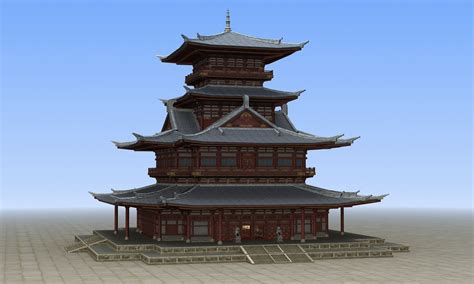 Chinese Ancient Architecture Model Turbosquid 1239393