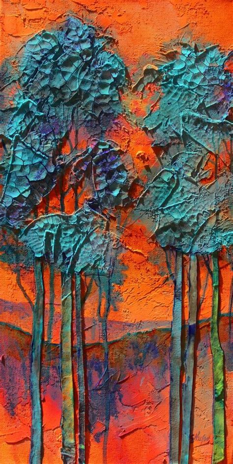 Summer Love Textured Abstract Tree Landscape By Carol Nelson Just