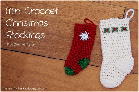 A Free Crochet Pattern For Variations Of Mini Christmas Stockings