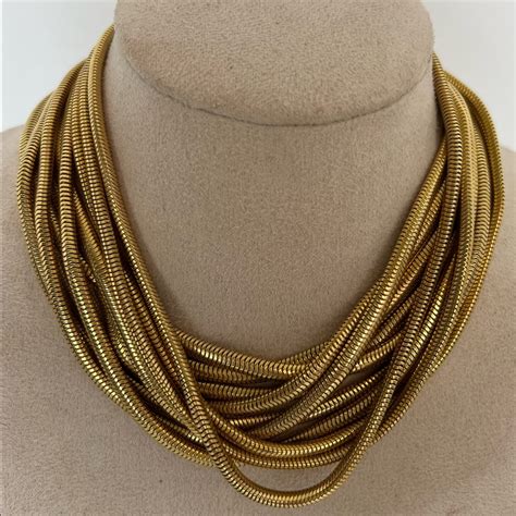 Debra Fine Yohai Multi Strand Snake Chain Necklace Ch Gem