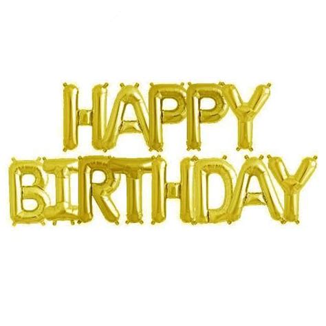 Gold Foil Balloon Bunting Happy Birthday Gold Foil Balloons Gold