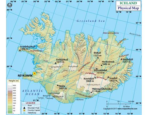 Buy Iceland Physical Map