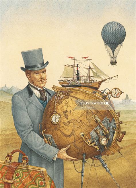 Around The World In Eighty Days Illustration By Lev Kaplan