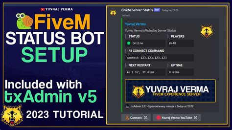 Fivem Status Bot Setup Txadmin Discord Bot Fivem Whitelist And