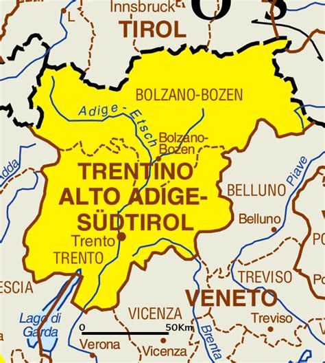 Map Of Trentino Alto Adige Südtirol Online Maps
