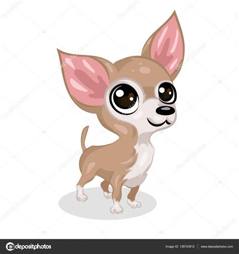 Мультфильм милый смешной векторный чихуахуа собака на белом фоне