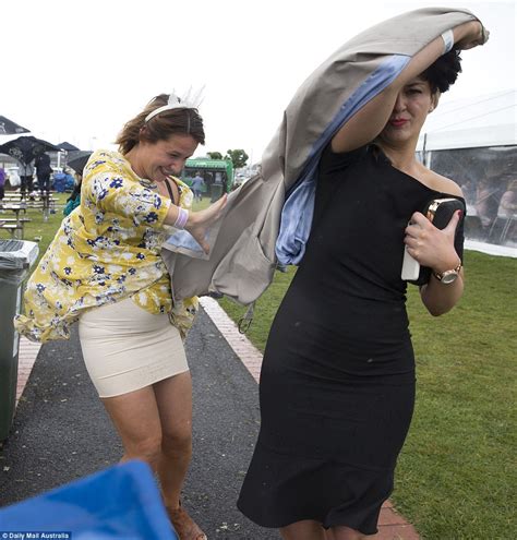Cox Plate Revellers Dont Let A Stormy Day At The Races Dampen Their Spirits Daily Mail Online