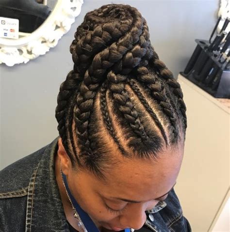 You can see there are some beautiful sections of tiny braids on to one side. 70 Best Black Braided Hairstyles That Turn Heads in 2018