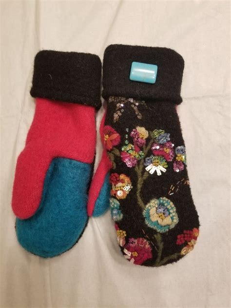 Recycled Upcycled Wool Cashmere Or Angora Sweaters Made Into Mittens