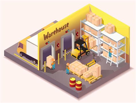 Isometric Warehouse Logistic Delivery Service 1395605 Vector Art At