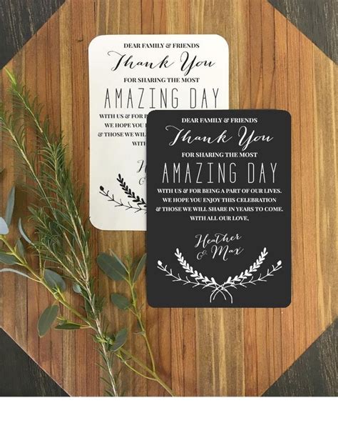 Amazing Day Wedding Reception Thank You Cards Custom Etsy