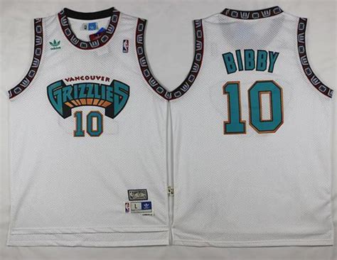 Grizzlies 10 Mike Bibby White Throwback Stitched Nba Jersey Hardwood