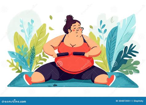 Overweight Woman In The Gym Doing Cardio Exercises Stock Image Image Of Leisure Health 304872051
