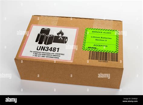 Shipping Box Back Hazardous Goods Label Un 3481 Package Contains