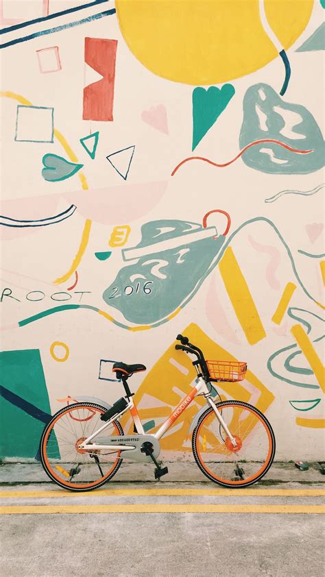Download Wallpaper 938x1668 Bicycle Wall Graffiti Art Iphone 876s