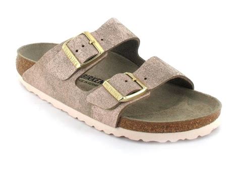 Birkenstock arizona soft footbed sandal. BIRKENSTOCK® Arizona, washed metallic rose gold | Narrow Width