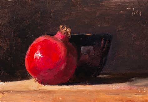 Daily Paintings Pomegranate And Black Bowl Postcard From Provence