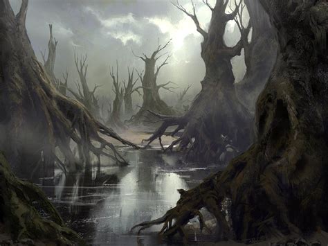 Swamp Mathias Zamęcki Fantasy Landscape Fantasy Forest Fantasy Places