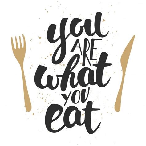 The Phrase You Are What You Eat With Fork And Knife On White Background