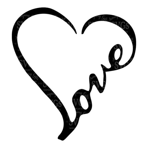 Svg Love Word Heart Love Heart Wordart Love Decal Etsy Uk