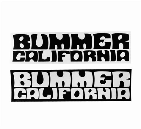 Bummer California 2 Pack Stickers Blackandwhite Cycle Trash