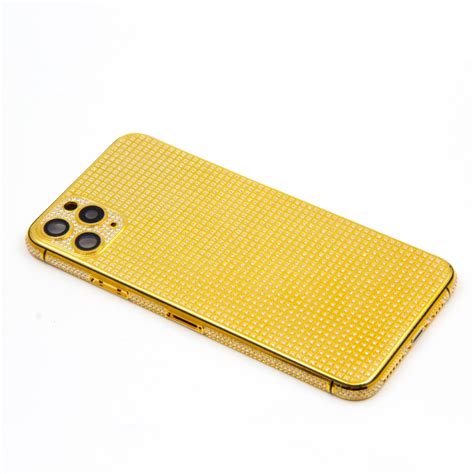 For Iphone 11 Series Housing Full Diamond 24k Gold Plated Back Plate